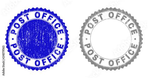 Grunge Post Office Stamp Seals Isolated On A White Background Rosette