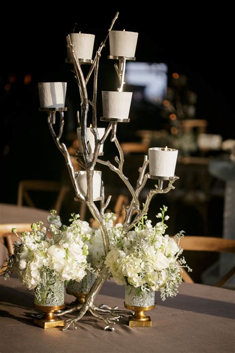 Silver Tree Candle Holders Work Perfectly For A Winter Themed Wedding