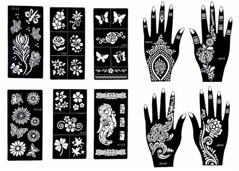 Stencils For Henna Tattoos 10 Sheets Self Adhesive Body Art Temporar