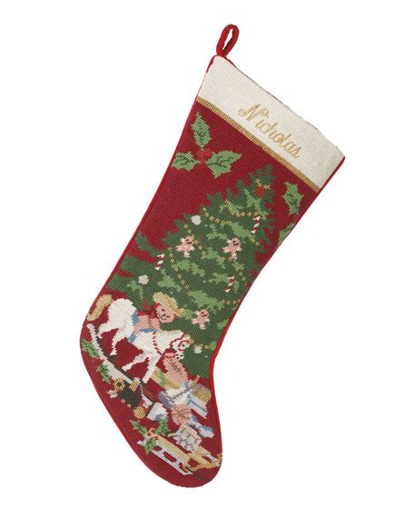 sferra holiday needlepoint christmas stocking personalized 8b5