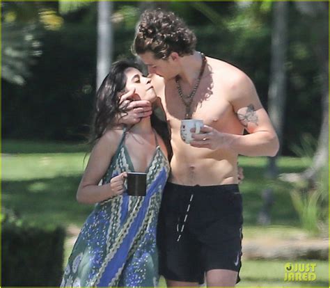 Photo Camila Cabello Shawn Mendes Kiss Shirtless Walk Photo Just Jared