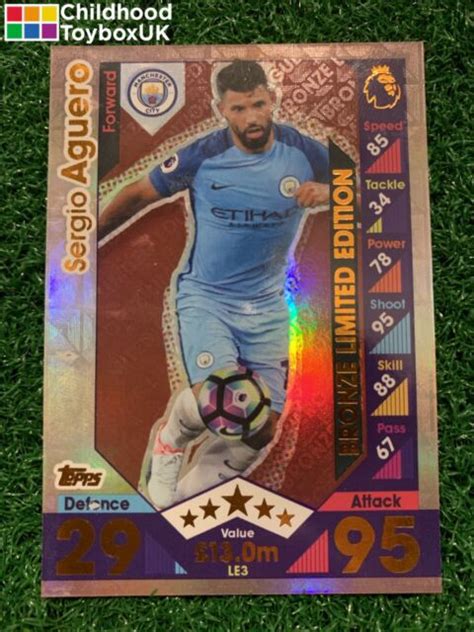 Match Attax Sergio Aguero Bronze Limited Edition Card Le For