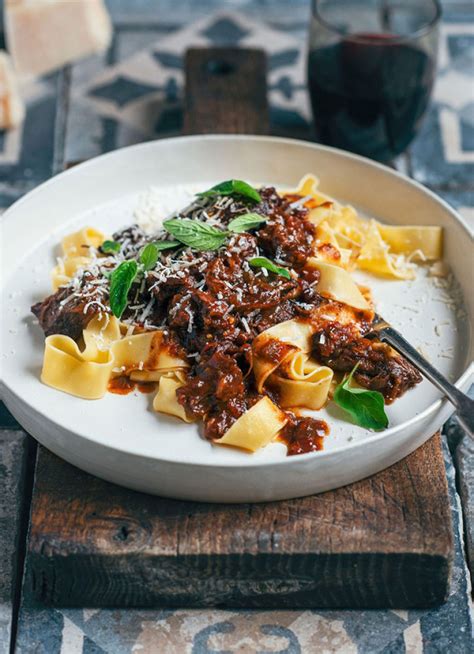 Slow Cooked Italian Beef Cheek Ragú With Pappardelle Dish Dish