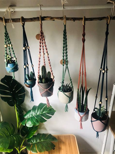 This wall hanging combines simplicity and charm to warm up any little nook in your home or office. Ropes & Dreams DIY Indoor Plant Wall Idea Macrame Hangers ...
