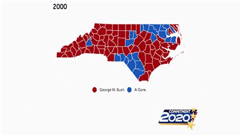 North Carolina Maps Show Past Presidential Election Results