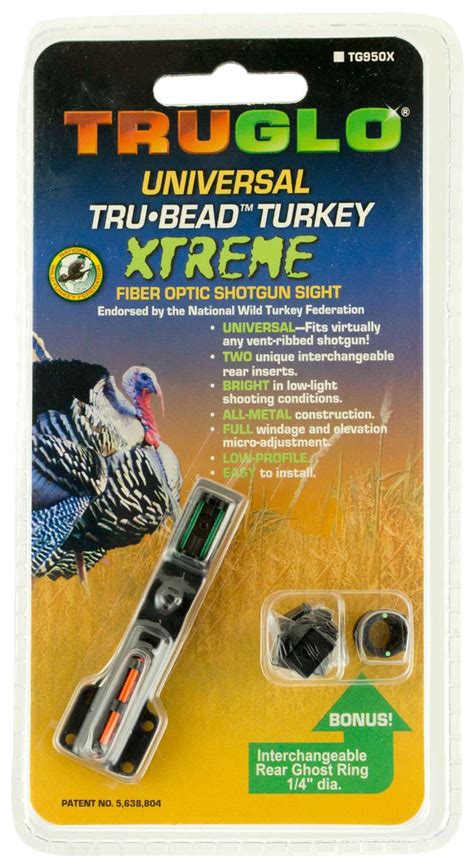 Truglo Tg950x Tru Bead Universal Shotgun Wghost Ring Redgreen Fiber