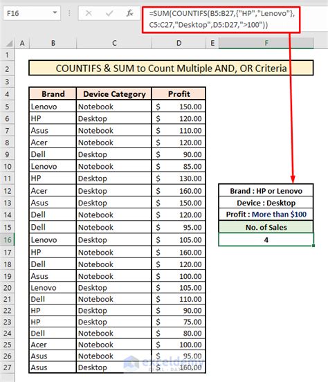 Countifs To Count Across Multiple Columns In Excel Exceldemy