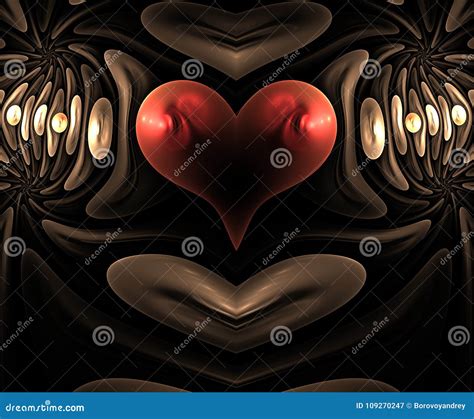 Burning And Beating Heart Valentine`s Day Background Greeting Card