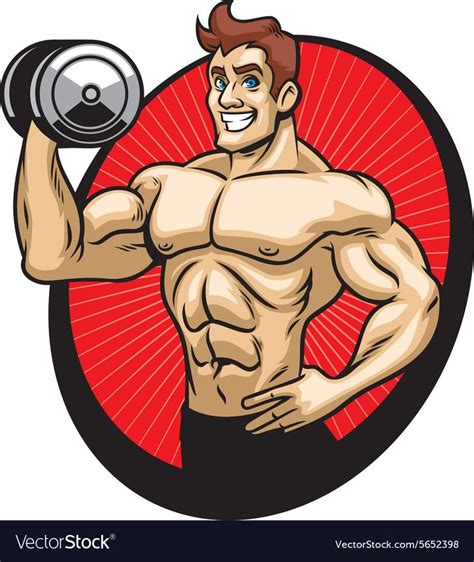 Man Bodybuilder Mascot Vector Image On Vectorstock Mascot Copyright