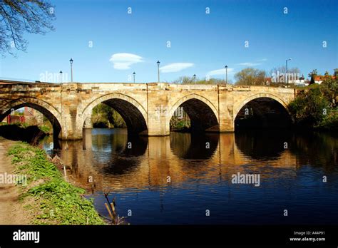 The Ancient Bridge Over The River Teaa At Yarm Cleveland Tees Valley