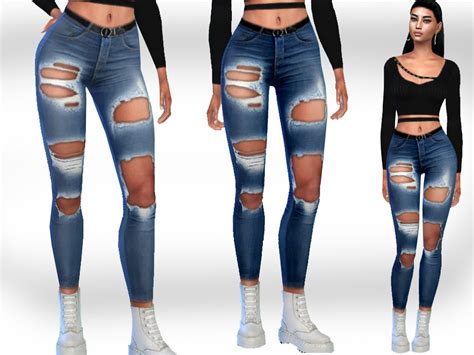 The Sims Resource Female Ripped Jeans
