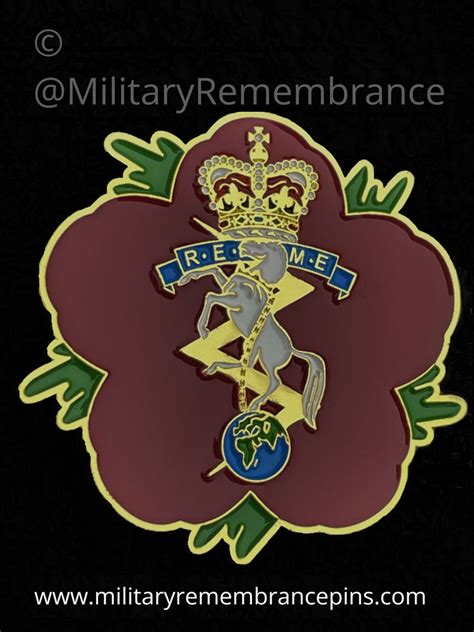 Royal Electrical And Mechanical Engineers Reme Remembrance Flower Lapel