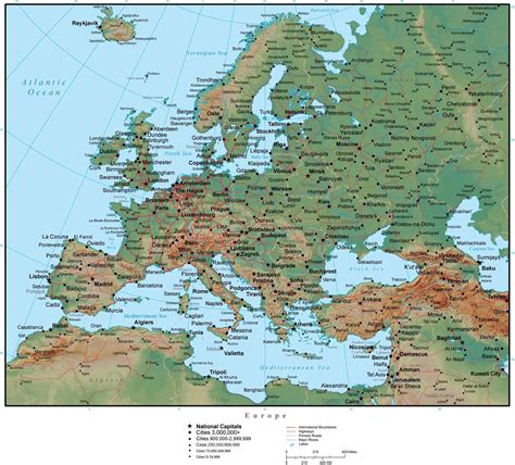 Europe Continent Map Illustrator Vector With 300 Dpi Psd Terrain