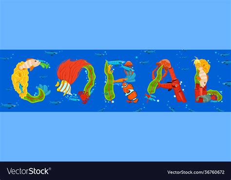 Creative Coral Lettering Unique Letters Made From Vector Image