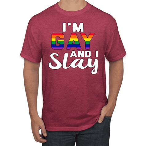 wild bobby i m gay and i slay gay lesbian rainbow lgbt pride graphic t shirt