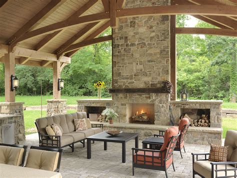 The Outdoor Living Space Includes Fabulous Millwork A Beautiful Stone