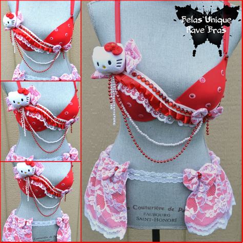 Sale Hello Kitty Rave Bra With Half Skirt By Lamourleallure