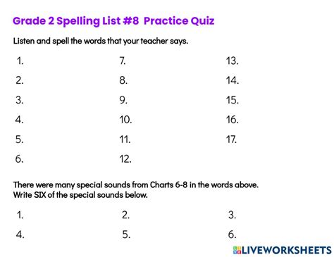 Ejercicio De Spelling Practice Quiz 8
