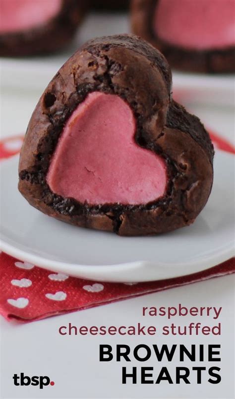 Raspberry Cheesecake Stuffed Brownie Hearts Recipe Raspberry