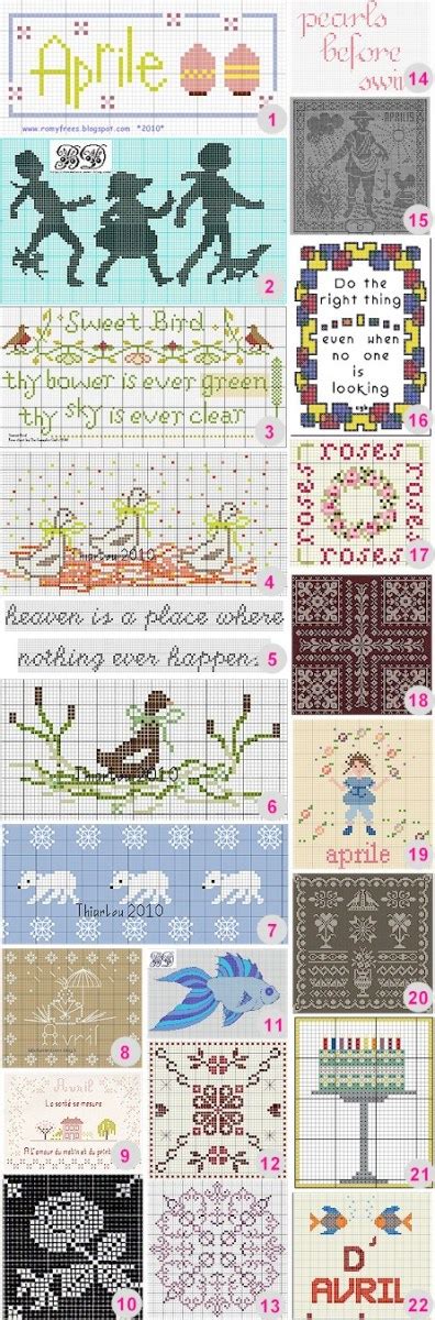 They do not need to be fancy, just a simple band. Free charts: Cross-stitch - Needle Work