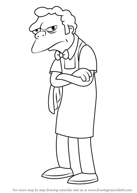 Learn How To Draw Moe Szyslak From The Simpsons The Simpsons Step By