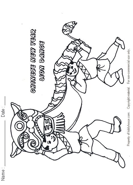 Chinese New Year Lion Dance Coloring