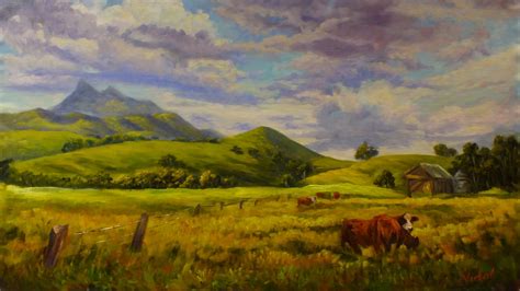 Farmlands Near Mt Warning Painting By Christopher Vidal Artmajeur