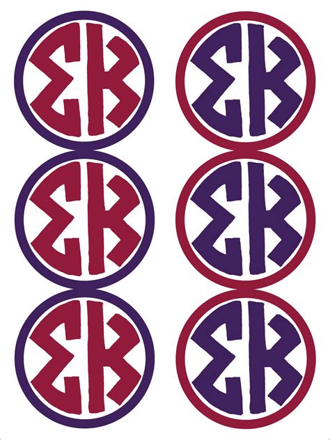 Sigma Kappa Monogram Sticker Sheet Playalday