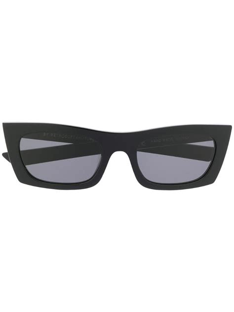 Retrosuperfuture Slim Cat Eye Sunglasses In Schwarz Modesens
