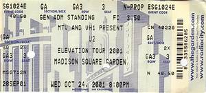 U2 2001 10 24 Ticket Square Garden U2 Octobe Flickr