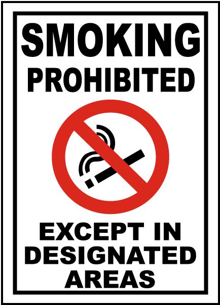 No Smoking Except In Designated Areas Sign Save 10 Instantly