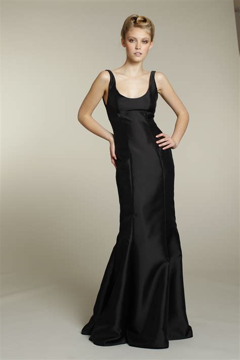 Sophisticated Long Black Bridesmaid Dress