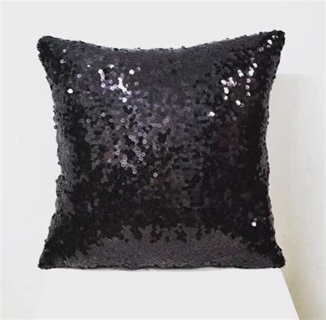Black Sequin Pillow Case By Crazypillowladies On Etsy