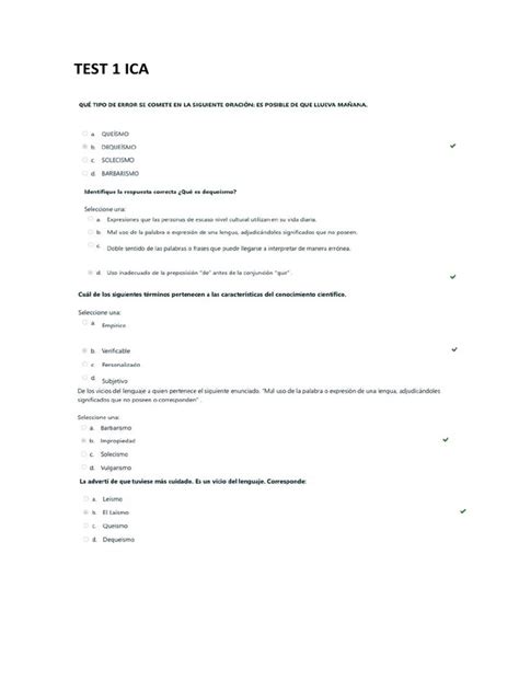 Test Ica 1234 Unido 2022 Pdf Comunicación Habla