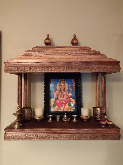Wall Mounted Puja Mandir Design For Home