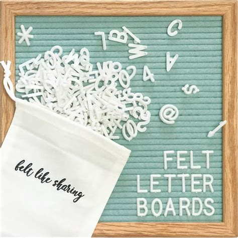 Seafoam Green Felt Letter Board With Letters 10x10 Inch Sturdy Oak