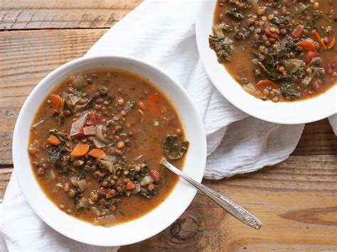Vegan Red Curry Lentil Soup With Kale Recipe