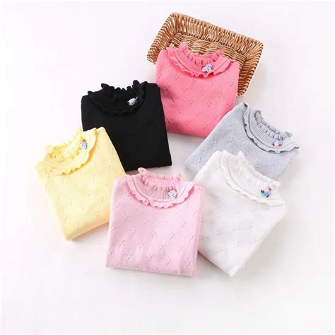 2018 Autumn Winter Baby Girls Clothes Knitted Turtleneck Toddler