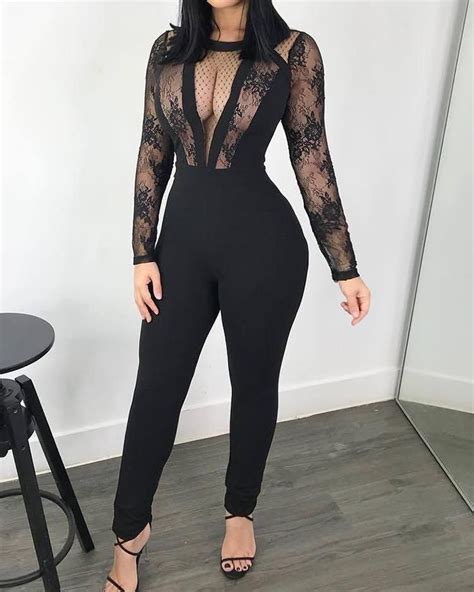 Lace Crochet Mesh See Through Jumpsuit Online Discover Hottest Trend