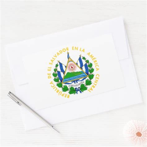 El Salvador Emblemflagcoat Of Armssymbol Rectangular Sticker Zazzle