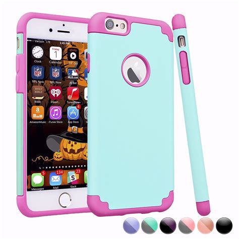 Iphone 6s Case Iphone 6 Cute Case For Girls Njjex [turquise Rose] Shock Absorbing Plastic Slim