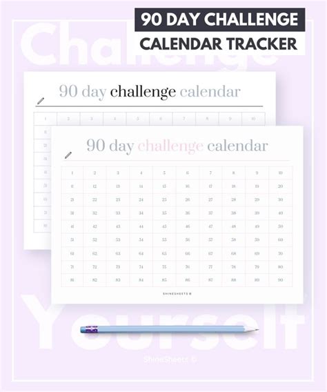 Challenge Calendar Printable Or Habit Tracker Shinesheets Calendar
