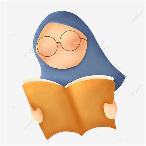 Wearing Glasses Clipart PNG Images Muslim Girl Wearing Glasses Reading A Book Muslim Girl