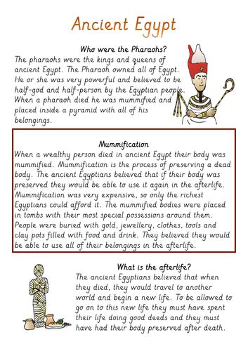 ks2 ancient egypt reading task and comprehensions with topic vocabulary cards teaching resources