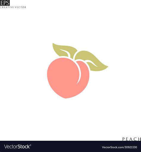Japanese White Peach With Leaves Royalty Free Vector Image