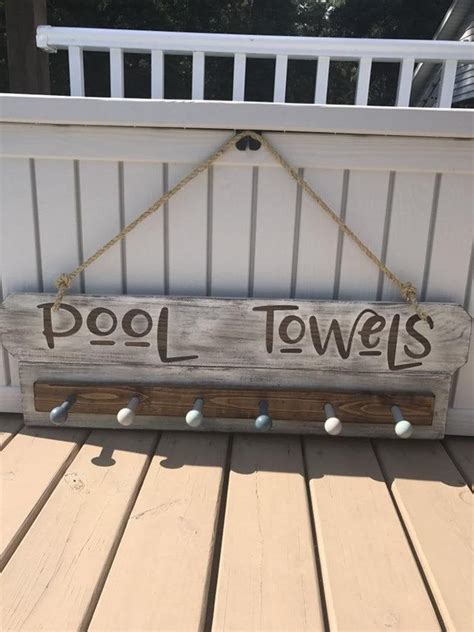 Custom Pool Sign Pool Towel Holder Pool Sign Pool Towel Rack Pool