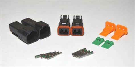 Find 2 X Deutsch Dt 2 Pin Genuine Black Connector Kit 14awg Solid