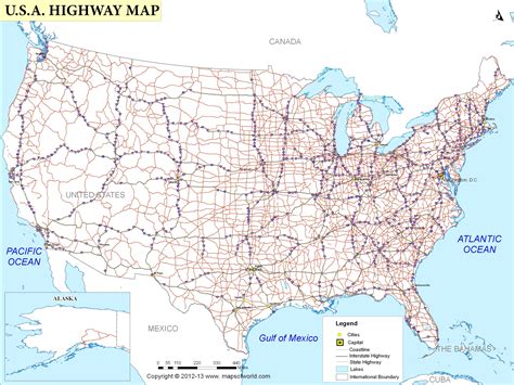 United States Map With Highways And Interstates United States Map