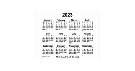 Mini Calendar 2023 Printable Printable World Holiday