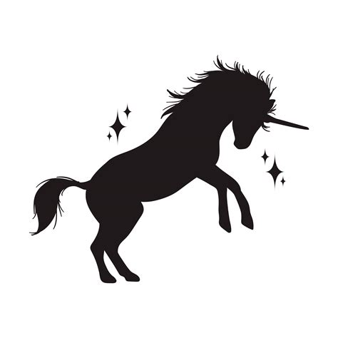 Magic Unicorn Silhouette Stylish Iconsvintage Background Horses